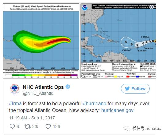Irma飓风最新动向观察报告